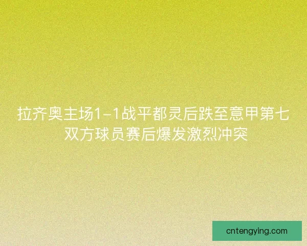 拉齐奥主场1-1战平都灵后跌至意甲第七 双方球员赛后爆发激烈冲突